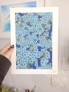 Forget-Me-Not Art Print - Chatham Is NZ Native
