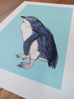 Penguin Blue Art Print