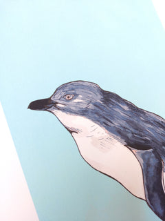 Penguin Blue Art Print