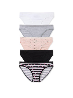 Victorias Secret Womens Cotton Bikini Underwear Moderate Coverage Panties for Women Multi Pack New Neutrals Mix (L)