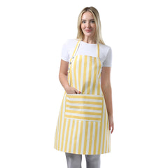 TOSHEX Kitchen Apron Waterdrop Resistant Cotton Apron with adjustable Aprons for Women with Pockets Cooking Apron Chef Apron for Men (1 Yellow)
