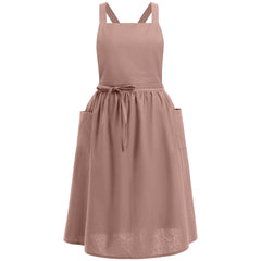 Chic Cotton Linen Cross Back Apron