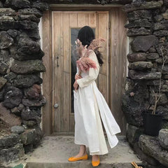 Korean Style Cotton Linen Retro Literary Apron